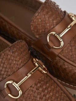 Mocassini tacco 2cm pelle marrone