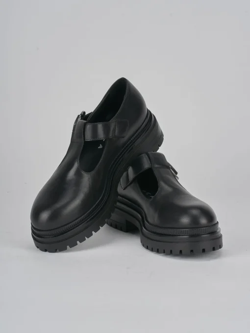 Mocassini tacco 3cm pelle nero