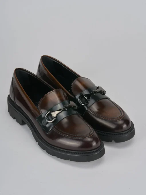 Mocassini tacco 2cm pelle testa