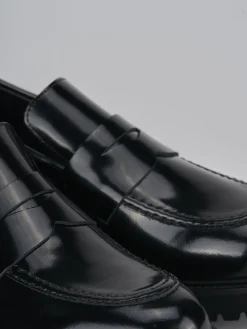 Mocassini tacco 2cm pelle nero