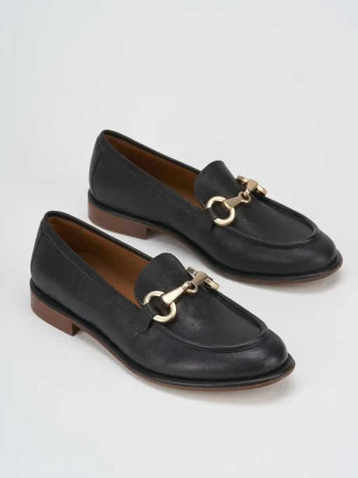 Mocassini tacco 2cm pelle nero
