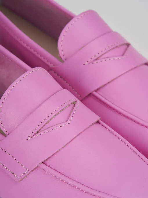 Mocassini tacco 1cm pelle rosa