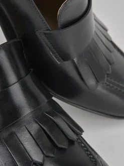 Mocassini tacco 5cm pelle nero