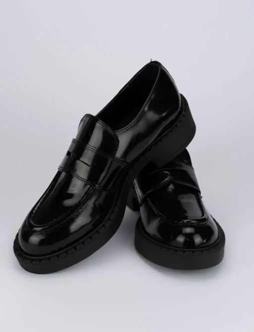 Mocassini tacco 2cm pelle nero