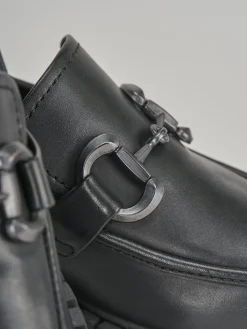 Mocassini tacco 3cm pelle nero