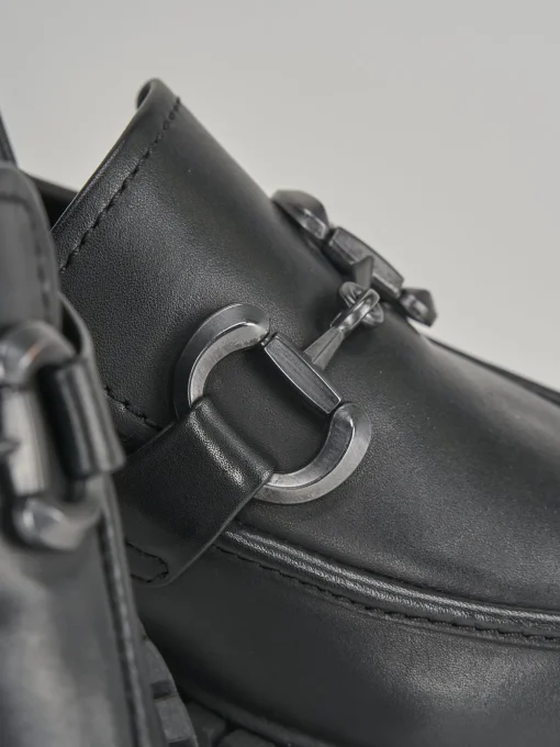 Mocassini tacco 3cm pelle nero