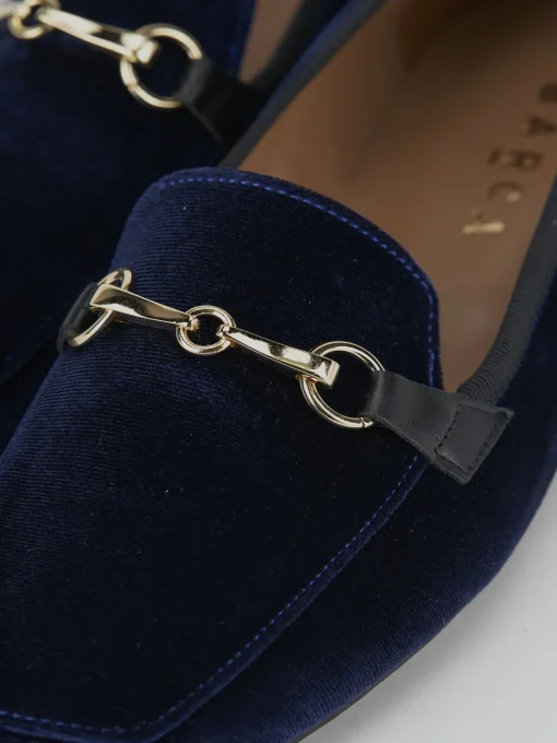 Mocassini tacco 1cm pelle blu