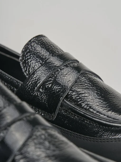 Mocassini tacco 3cm pelle nero