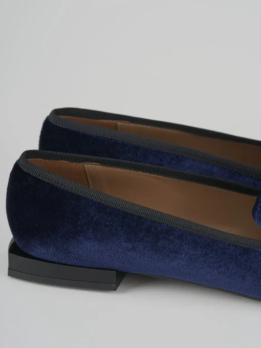Mocassini tacco 1cm pelle blu