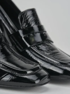 Mocassini tacco 6cm pelle nero