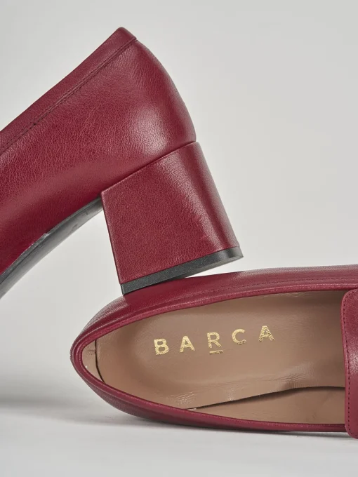 Mocassini tacco 6cm pelle bordo'