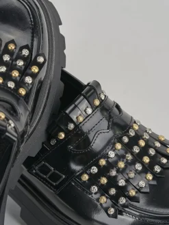Mocassini tacco 2cm pelle nero