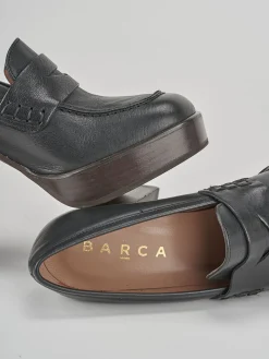 Mocassini tacco 9cm pelle nero