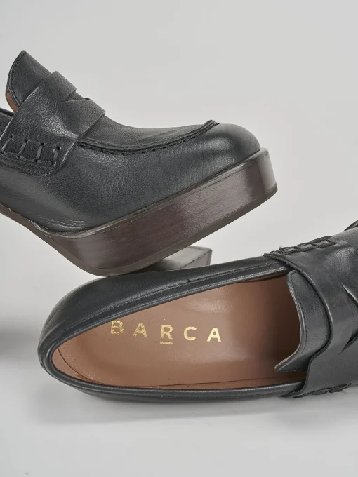 Mocassini tacco 9cm pelle nero