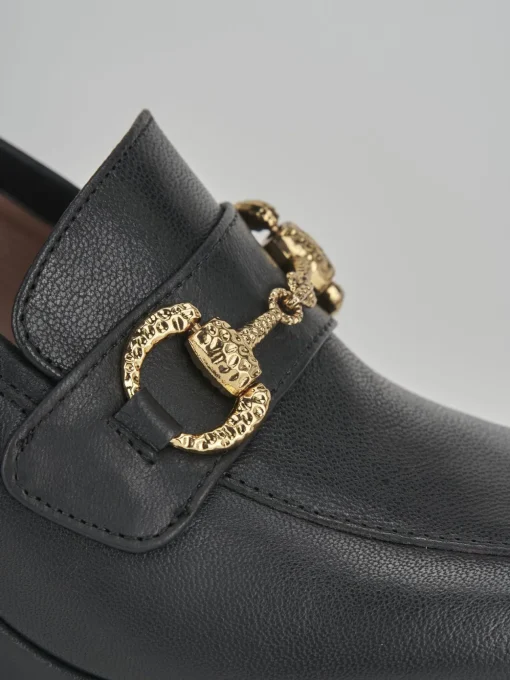 Mocassini tacco 7cm pelle nero