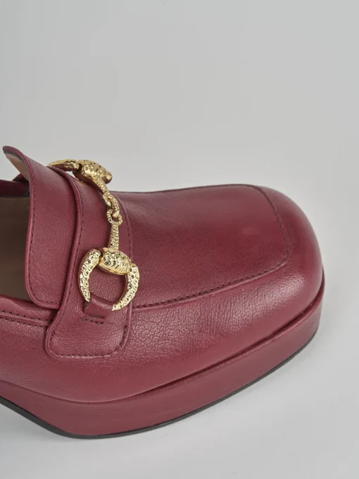 Mocassini tacco 7cm pelle bordo'