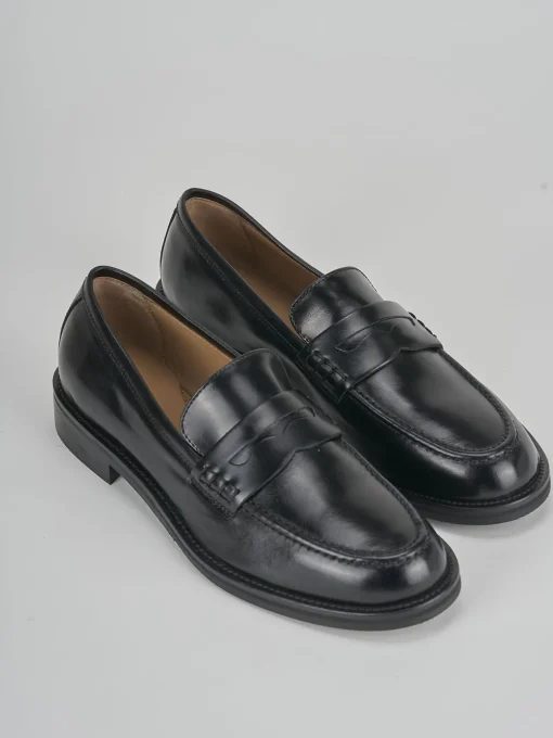 Mocassini tacco 1cm pelle nero