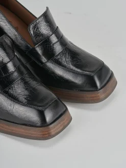 Mocassini tacco 9cm pelle nero