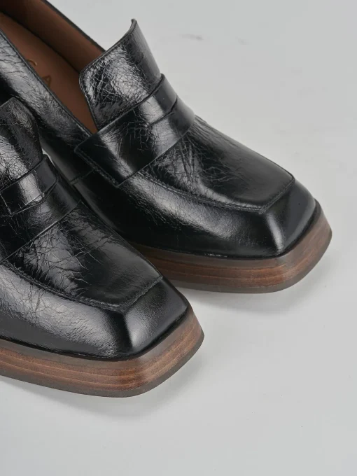Mocassini tacco 9cm pelle nero