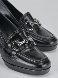 Mocassini tacco 7cm pelle nero