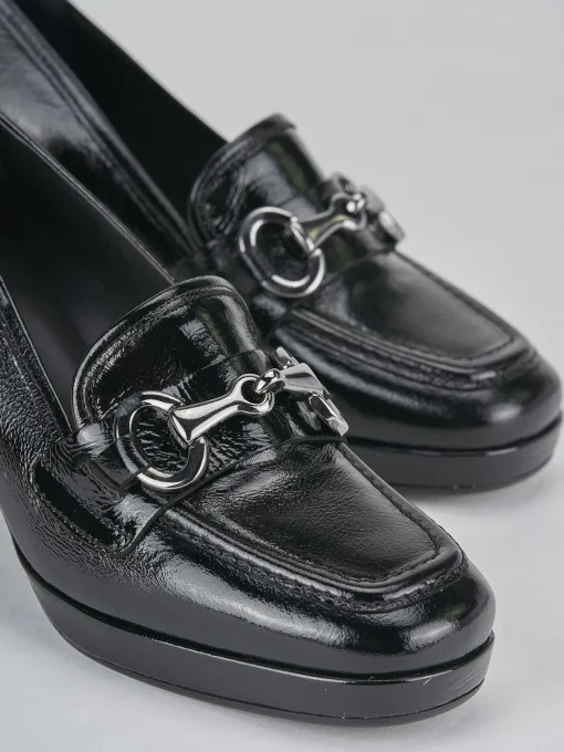 Mocassini tacco 7cm pelle nero