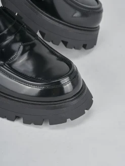 Mocassini tacco 3cm pelle nero