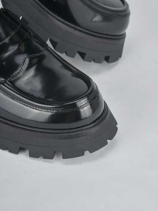 Mocassini tacco 3cm pelle nero