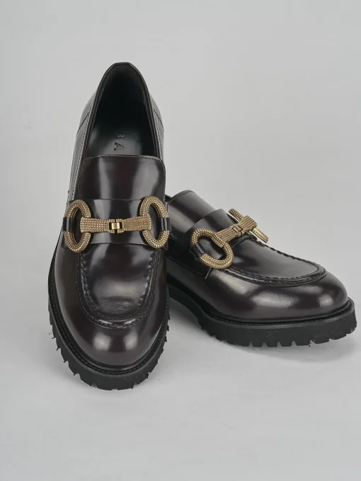 Mocassini tacco 2cm pelle bordo'
