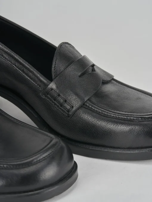 Mocassini tacco 5cm pelle nero