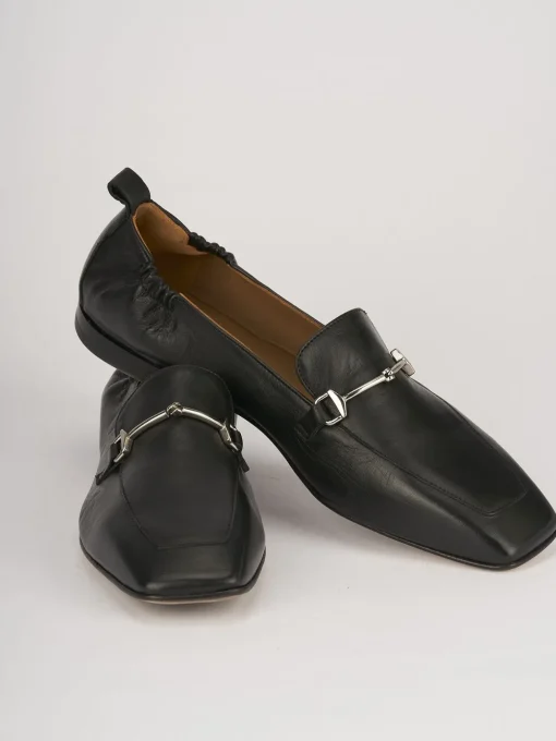 Mocassini tacco 1cm pelle nero