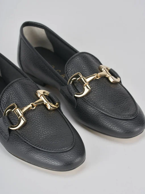 Mocassini tacco 1cm pelle nero