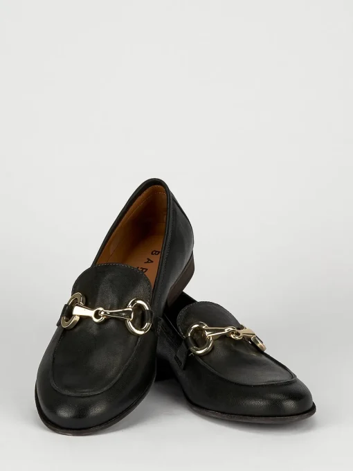 Mocassini tacco 1cm pelle nero