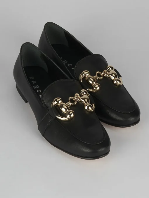 Mocassini tacco 1cm pelle nero