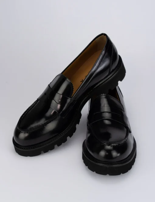 Mocassini tacco 1cm pelle nero