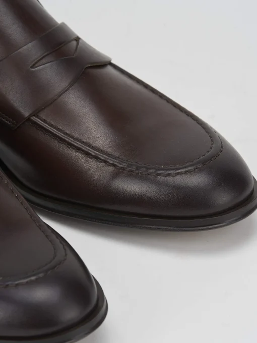 Mocassini tacco 1cm pelle testa