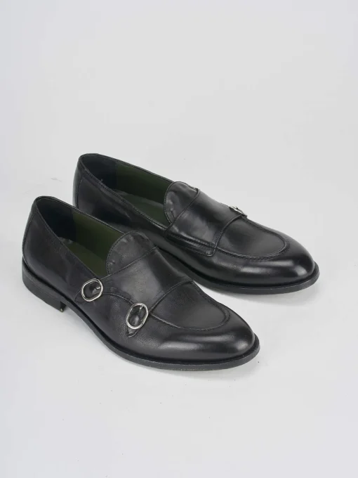 Mocassini tacco 1cm pelle nero