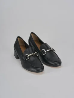 Mocassini tacco 3cm pelle nero