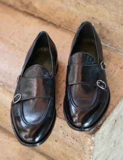 Mocassini tacco 1cm pelle nero