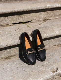 Mocassini tacco 2cm pelle nero