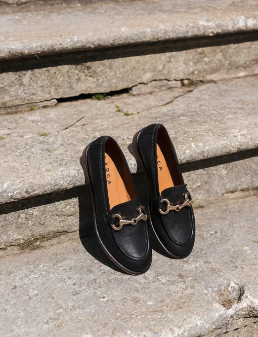 Mocassini tacco 2cm pelle nero