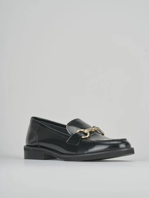 Mocassini tacco 2cm pelle nero