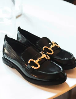 Mocassini tacco 2cm pelle nero
