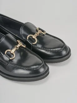 Mocassini tacco 2cm pelle nero