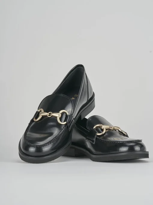 Mocassini tacco 2cm pelle nero