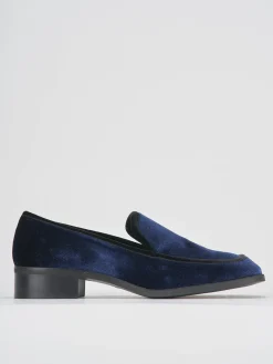 Mocassini tacco 1cm velluto blu