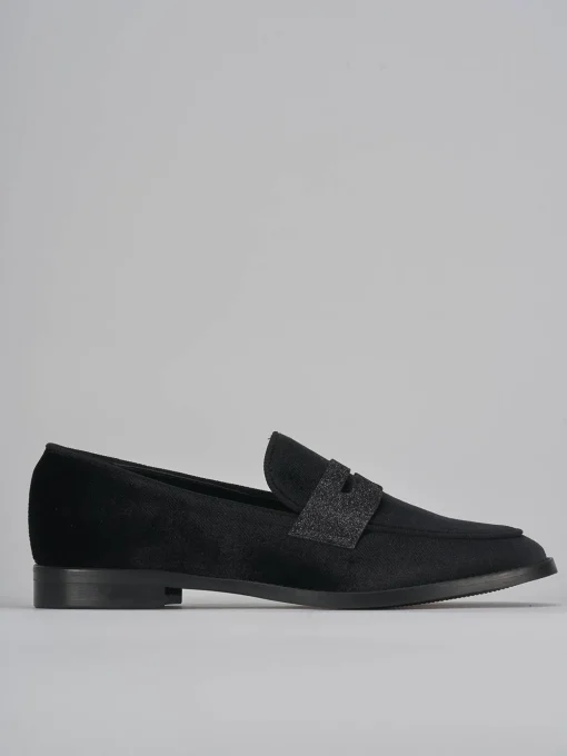 Mocassini tacco 2cm velluto nero
