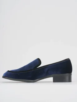 Mocassini tacco 1cm velluto blu