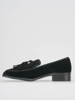Mocassini tacco 2cm velluto nero