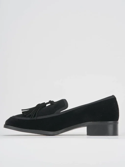 Mocassini tacco 2cm velluto nero