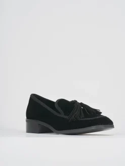 Mocassini tacco 2cm velluto nero